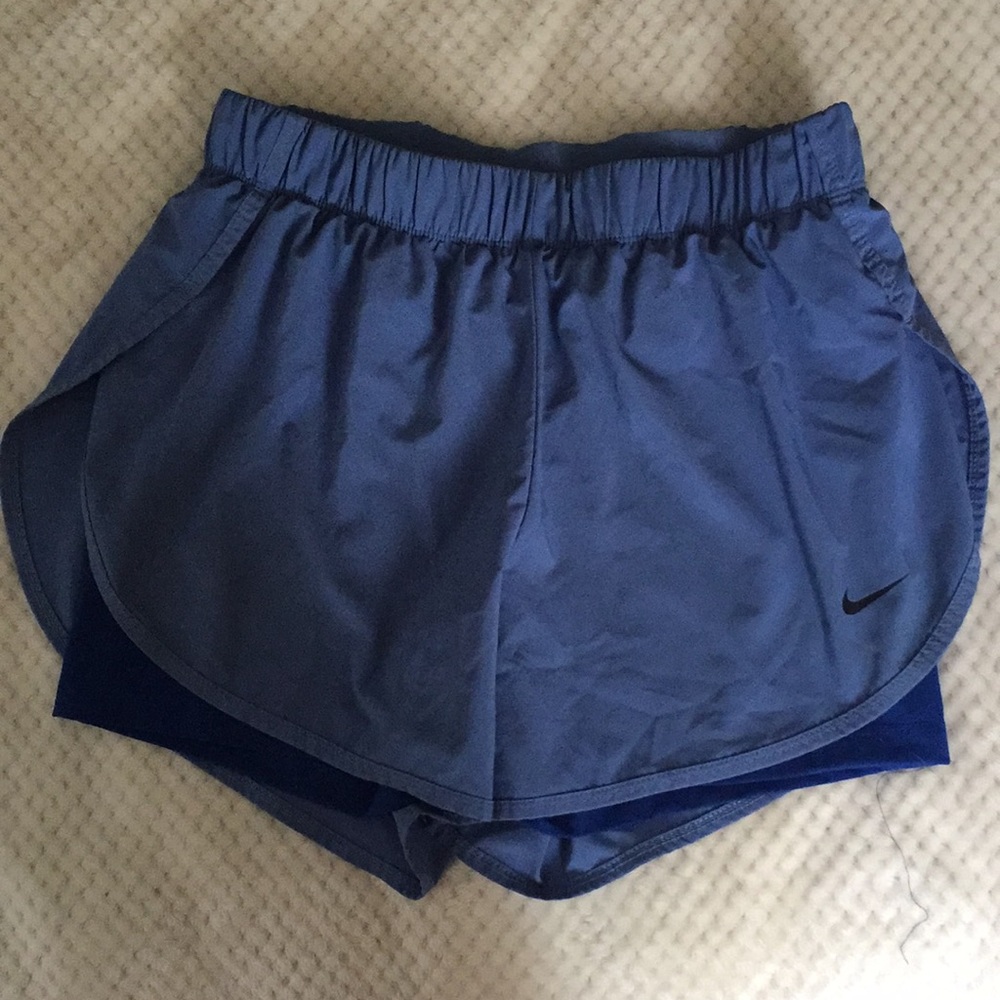 Nike blue shorts with built in spandex